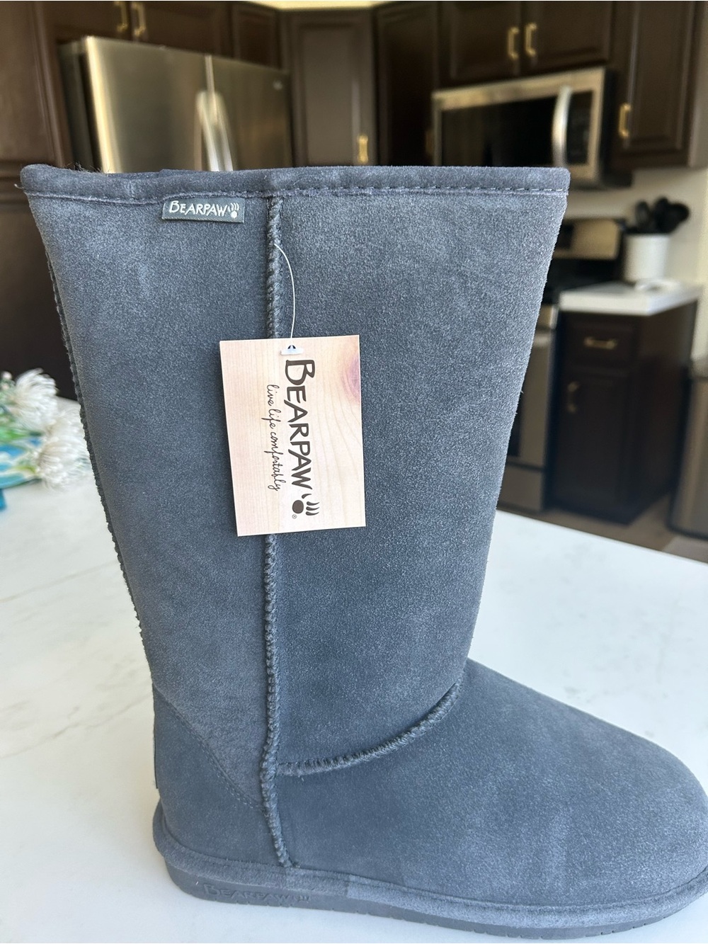 Bearpaw charcoal boots Size 9 NWT